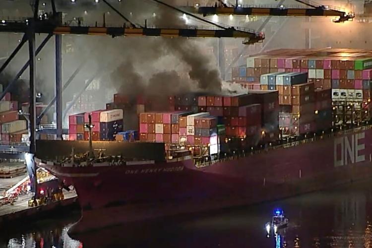 Los Angeles Containership Fire: Blaze Contained Aboard One Henry Hudson After Days-Long Battle
