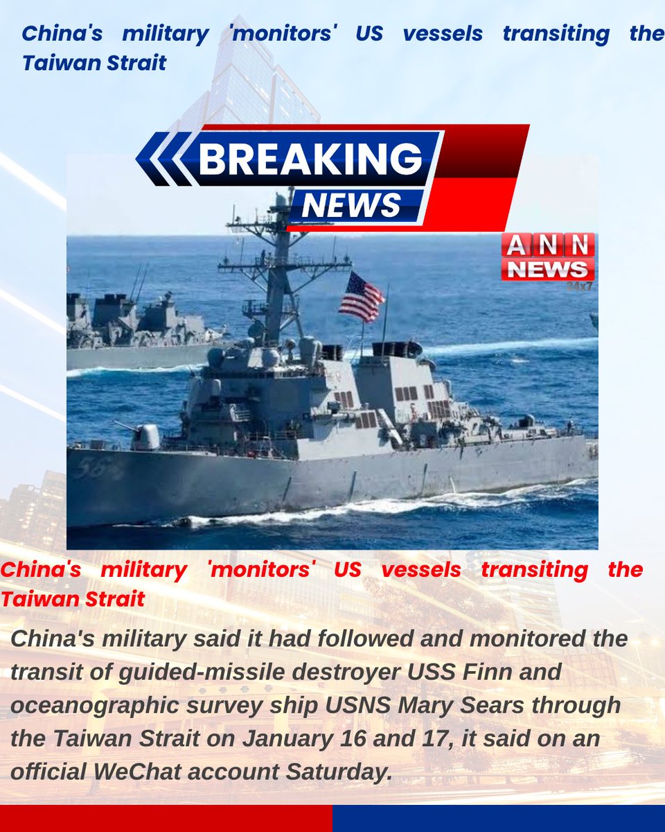 China’s Military ‘Monitors’ US Vessels Transiting The Taiwan Strait
