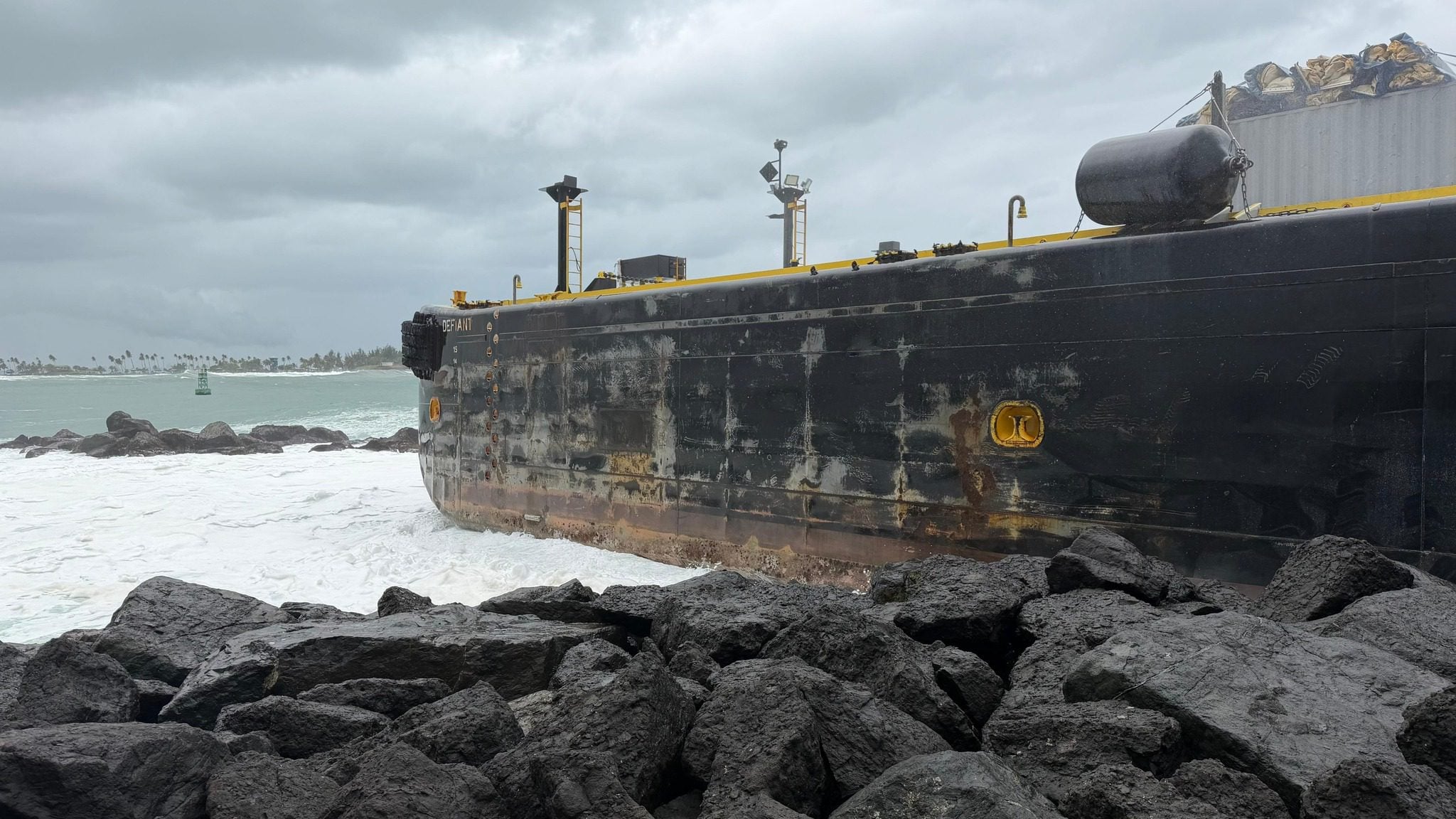 Fuel Barge Grounds Near San Juan Harbor Entrance