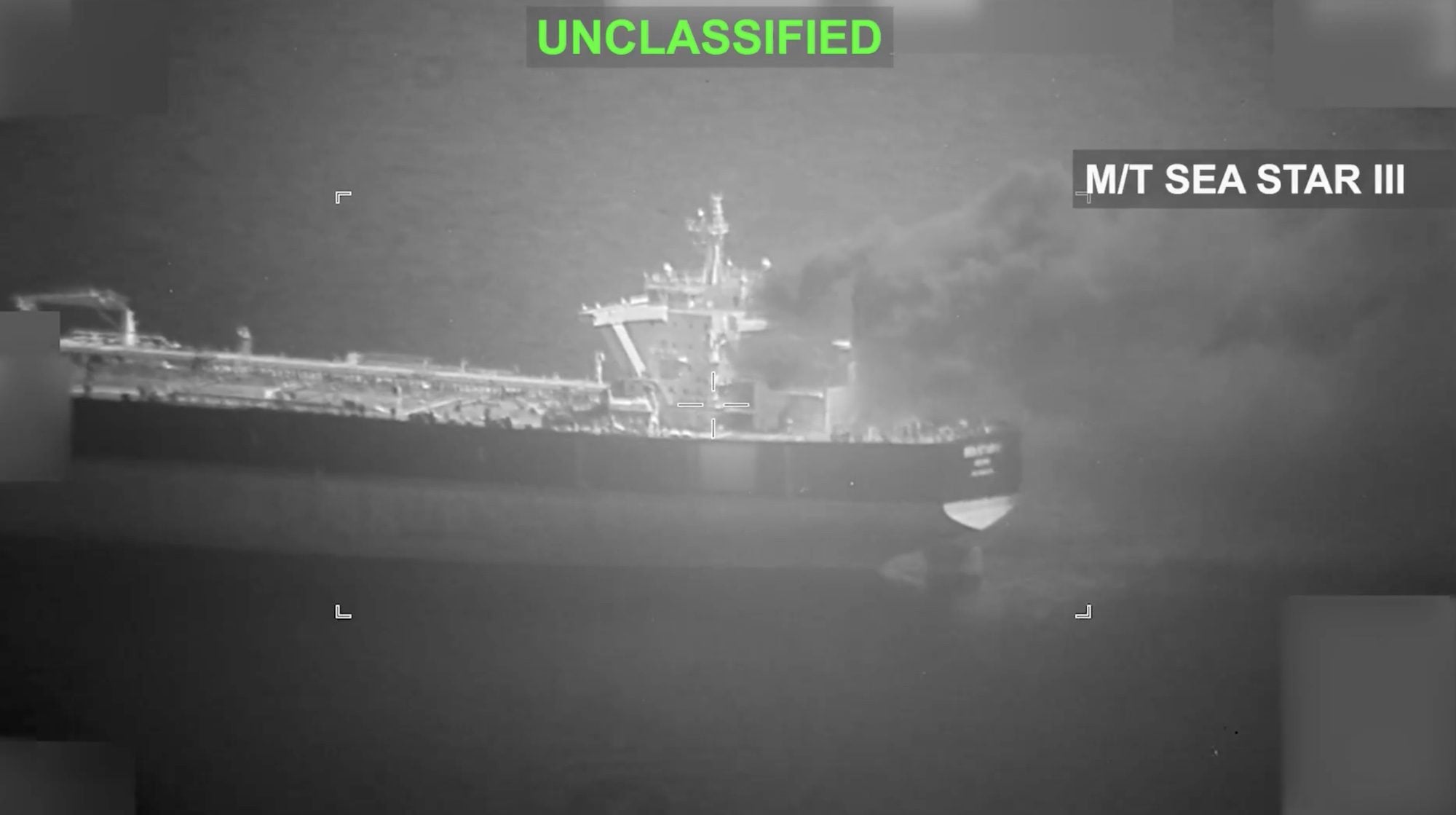 Photos Appear to Show Fire Aboard Iranian VLCC Disabled by U.S. Navy