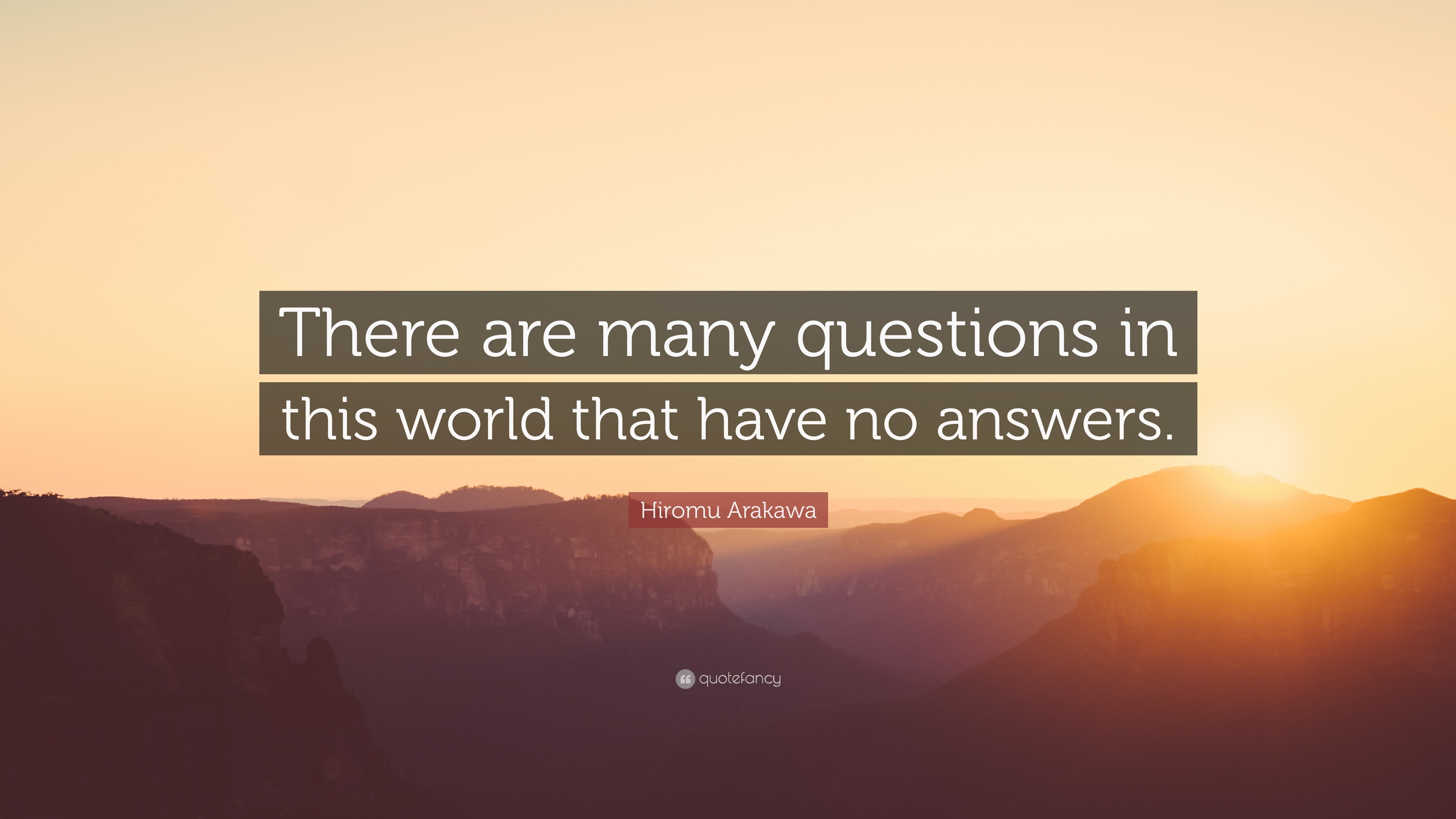 An answer to many questions